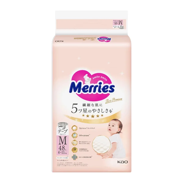 Merries First Premium紙尿片中碼 48片 (新舊裝隨機發貨)