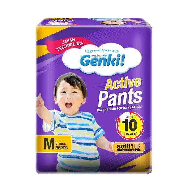 Nepia妮飄Genki!柔軟活力嬰兒學習褲中碼 56片
