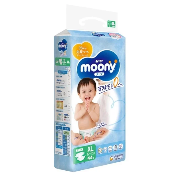 Moony暢透腰貼嬰兒紙尿片加大碼 44片